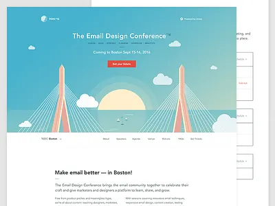 The Email Design Conference 2016 (Boston) boats bridge clouds conference email homepage skyline sun web design website