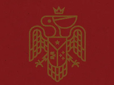 Pelican acadian bird crest crown pelican