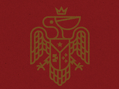 Pelican acadian bird crest crown pelican