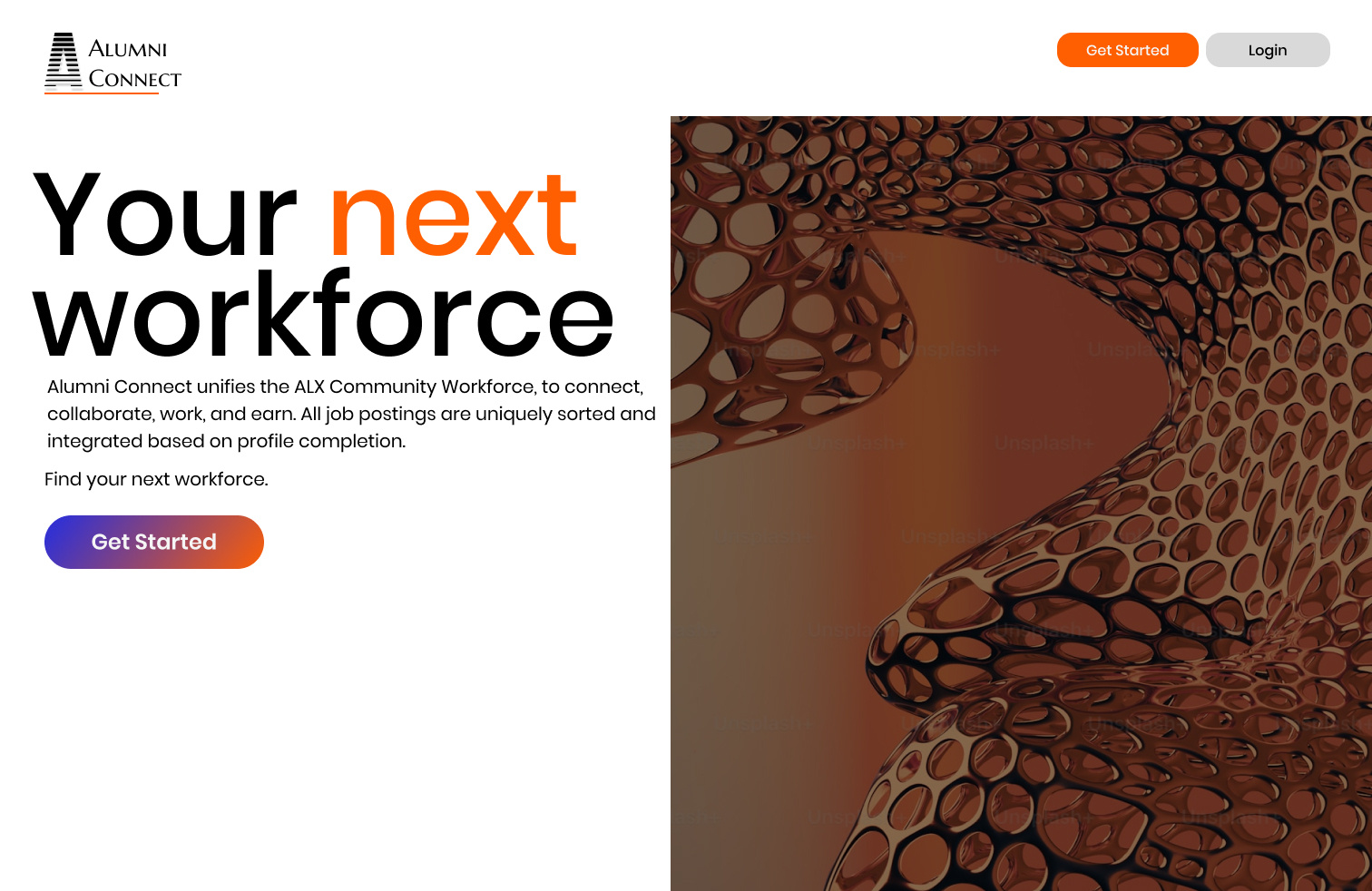 ALUMNI CONNECT app design landingpage ui ux website