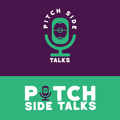 Pitch Side Talks | Football Podcast's Logo ball branding content creator creator logo football illustration logo minimalist modern modern logo pitch pitch side podcast podcast logo soccer sport podcast sport talk style youtube