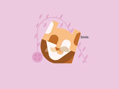 "Smile" animal animals cat cats clean colors flowers illustration illustrations inspiration minimal modern posters simple whatsnew