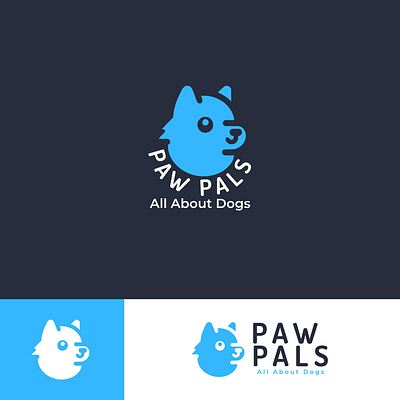 Paw Pals Logo brand character clean cute dog doglover flat friendly lineart logo minimal pet animal petcare petlover playful puppy simple vector