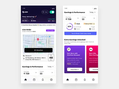 E-Commerce Delivery Partner: Effortless Task Management - UIUX adobexd android branding delivery design design system figma illustration mobile app shopping app ui user experience user interface ux web app