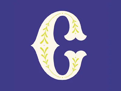 C 36 days of type c dropcap flourish lettering typography vector