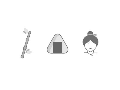 Kyoto Icons bamboo design flat design geisha icon illustration japan japanese ui