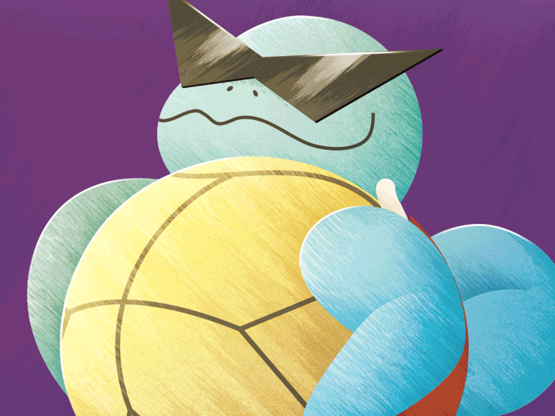 Pokemon 7 Deadly Sins - Pride 7 deadly sins design drawing dry brush gif graphic design illustration pokemon pride process sin squirtle