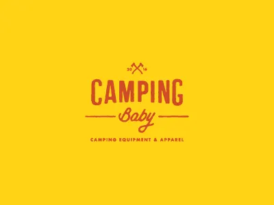 Camping Baby branding camping contemporary creative design icon lettering logo simple type vintage visual identity