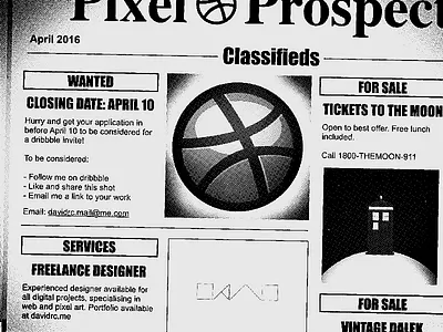 Hurry! Dribbble Invite Giveaway - Closing Date April 10 ad draft dribbble invite newspaper