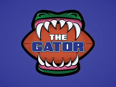 Fantasy Football Trophy Logo badge college florida football gator logo uf vector