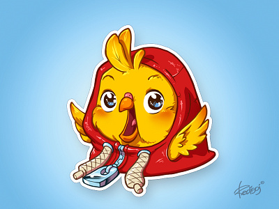 Bird art bird cartoon character funny happy illustration redisoj
