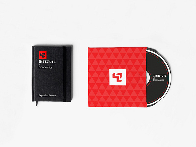 Institute Of Economics Indentity Design abstract branding clean geometric identity identity institute of economics logo design red