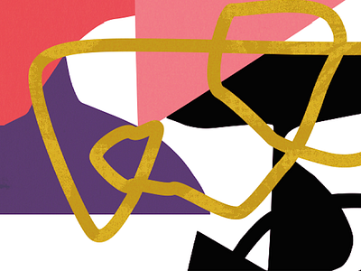 gold abstract collage color lines paper shapes squiggle texture