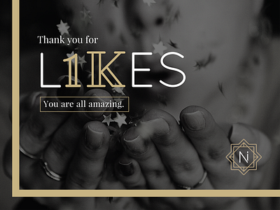 Mock Facebook post black and white celebration facebook gold likes social media thanks