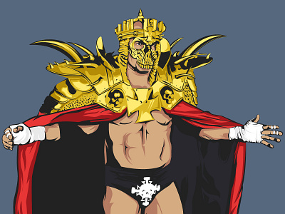 King of Kings illustration skull triple h wrestlemania wrestling wwe