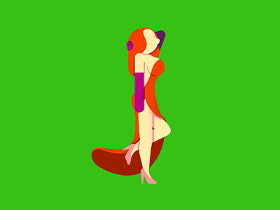 J 36daysoftype illustration jessica rabbit letter roger rabbit typography vector