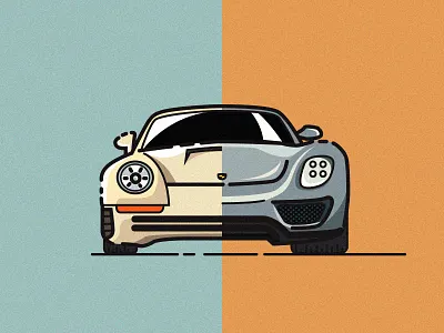 Porsche 959 / 918 car illustration porsche supercar