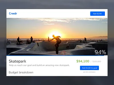 Daily UI 032 - Crowdfunding Campaign campaign crowdfunding dailyui dailyui032