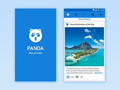 Panda - Home android application design feed home material panda ui ux