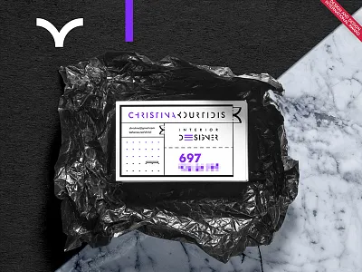BRANDING/ Christina Kourtidis - Interior Designer blackwhite branding business cards designer interior purple