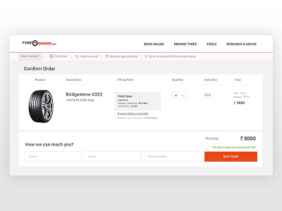Payment Checkout for Tyre Website checkout payment tyres