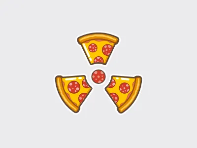 Who wants a slice? design flat graphic halo lab icon idea illustration pizza radiation style ui
