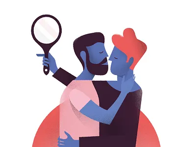 Gay kissing mirror self confidence