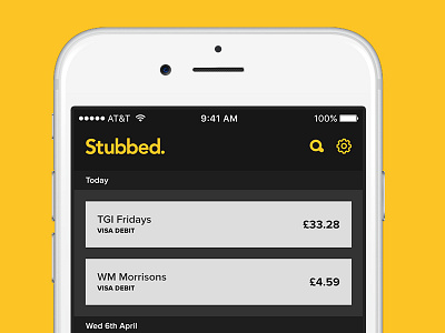 Stubbed App app iphone receipts ui