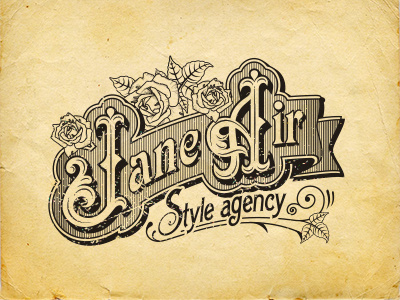 Janeair lettering logo victorian