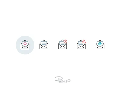 Picons in color? color envelope icons iconset mail picons vector icons