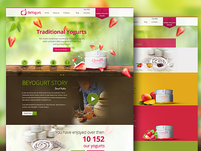 Beyogurt website graphic design nature traditional yogurt ui user interface ux website