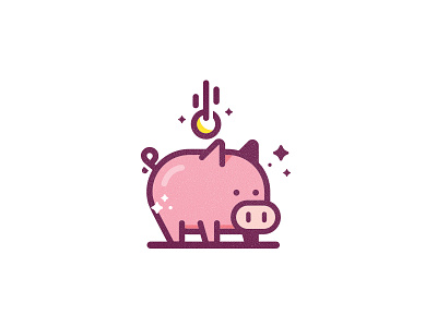 Piggy B-Oink austin bank cute illustration mudshock piggy savings texture vector