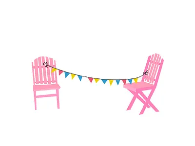 Pink Couple chair couple cute girly illustration n trix pink toduongphuongnguyen vector vietnam