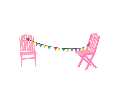 Pink Couple chair couple cute girly illustration n trix pink toduongphuongnguyen vector vietnam