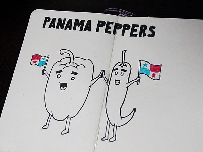 Scandalous! black doodle moleskine panama pen pepper pun