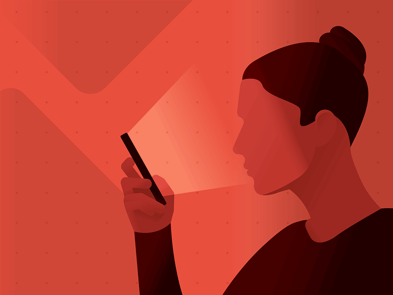 Redrum device gif gradient red