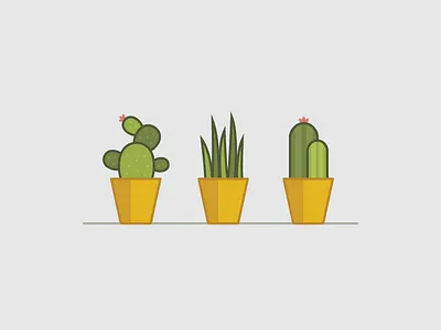 Plants 'n pots cactus flower grass houseplants illustration plants pots spring succulents