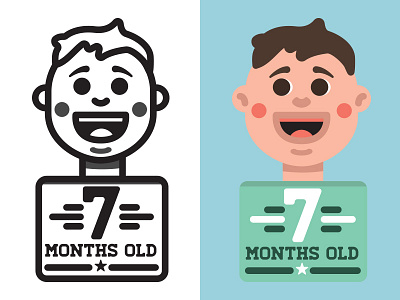Kid baby charater illustration line vector