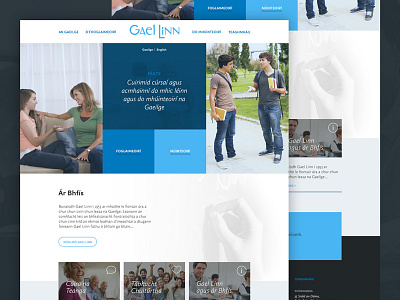 Gael Linn blue gaeilge grid irish kooba language navy ui website