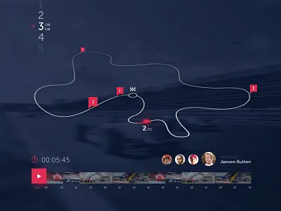 F1 website UI concept f1 formula layout map player race racing timer ui video