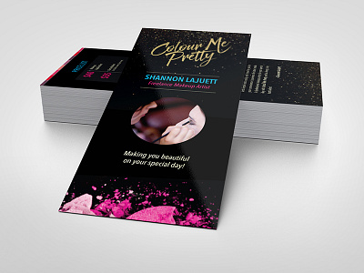 Colour Me Pretty: Logo and Rack Card Design beauty industry brand development logo design makeup makeup artist print design rack cards