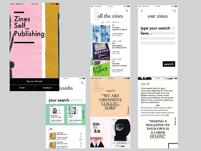 WIP - UI - Zine-App app art direction fanzines product design sketch ui ux zine