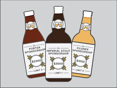 Sponsorship Beer Tiers beer flat illustration tiers