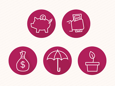 Financial Icons finance icons line money outline piggy wealth