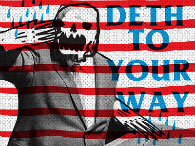 lunch pixel fun deathandtaxes design fun pixels political poster redwhiteblue type usa