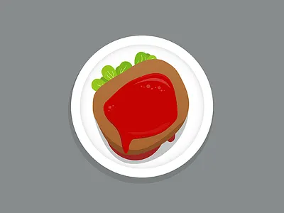 Steak beef dish illustration ketchup meet steak yummy