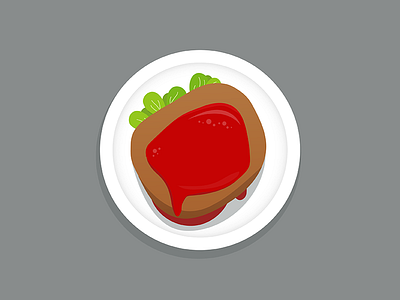 Steak beef dish illustration ketchup meet steak yummy