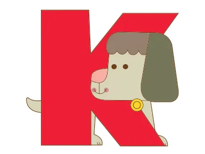 K dog Alphabet 36daysoftype alfabeto alphabet dogs letters puppies type vectors