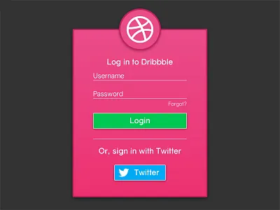 30 Day UI Challenge - Day 5: Dribbble Login 30 day ui challenge challenge daily ui dribbble login ui challenge ui dribbble login