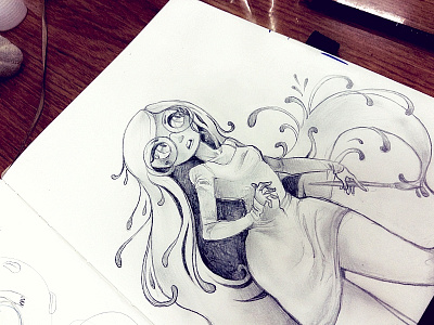 Pigment character cute draw glasses hair illustration nouveau paint sketch sketchbook